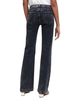 7 For All Mankind || Dojo‎ Flare Jeans Kings Acid Wash Black Gray 25